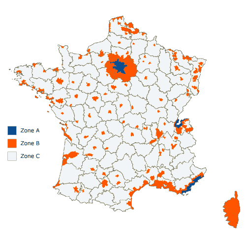 Les zones du Prêt Immobilier à Taux Zéro Zone PTZ 2015